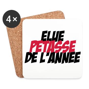 Elu Pétasse de l'année ! - Dessous de verre (lot de 4) - blanc - Devant