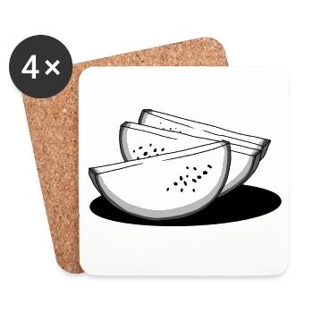 Melone - Untersetzer (4er-Set) - Weiß - Vorne