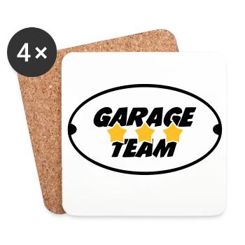 Garage Team - Dessous de verre (lot de 4) - blanc - Devant