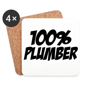 100% Plumber - Coasters (set of 4) - white - Front