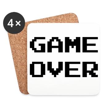 Game Over / Geek / Gaming / Gamer / Gamer / Player - Untersetzer (4er-Set) - Weiß - Vorne
