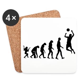Volleyball - Volley Ball - Sport - Sportsman - Coasters (set of 4) - white - Front