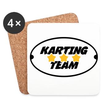 Go-Kart / Karting / Kart / Fahrer - Untersetzer (4er-Set) - Weiß - Vorne