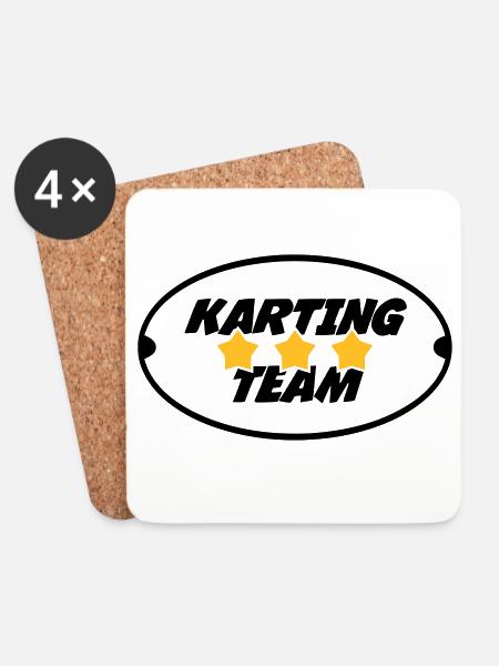 Karting / Kart / Go-Kart / Sport / Driver - Coasters (set of 4) - white