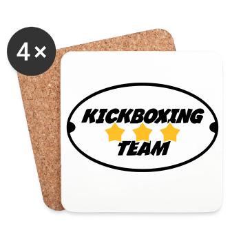 Kickboxen / Kickboxing / Kickboxer / Kick Boxing - Untersetzer (4er-Set) - Weiß - Vorne