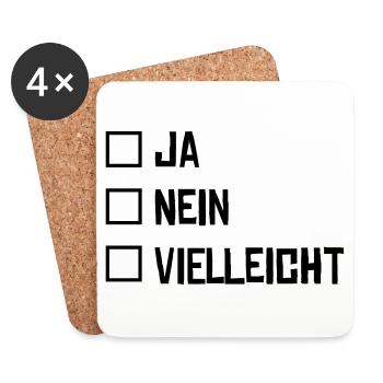 ja nein ankreuzen vielleicht - Untersetzer (4er-Set) - Weiß - Vorne