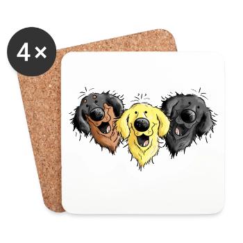 Hovawart Chiens - Dessous de verre (lot de 4) - blanc - Devant