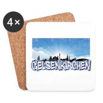 Gelsenkirchen Skyline - Untersetzer (4er-Set) - Weiß - Vorne