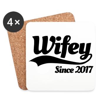 Wifey since 2017 (couples) - Untersetzer (4er-Set) - Weiß - Vorne
