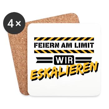 Feiern am Limit - Untersetzer (4er-Set) - Weiß - Vorne