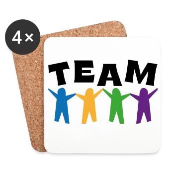 Team - Untersetzer (4er-Set) - Weiß - Vorne