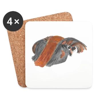 Cochon d'inde péruvien - Dessous de verre (lot de 4) - blanc - Devant
