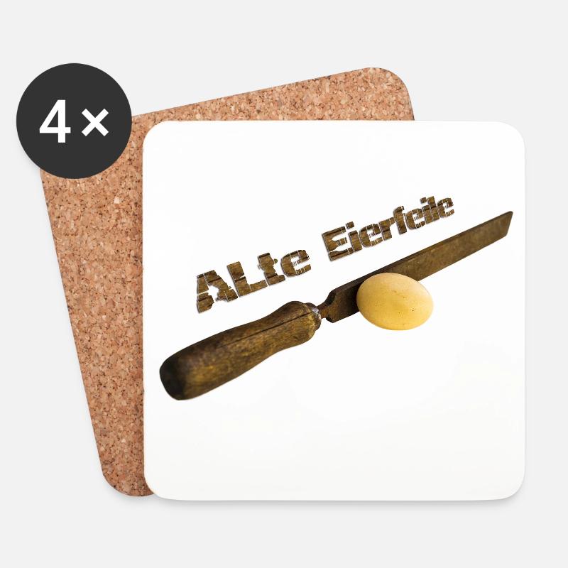 Alte Eierfeile - Untersetzer (4er-Set) - Weiß