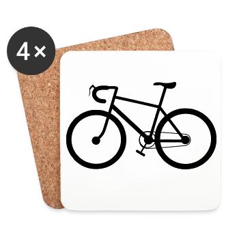 New bike shadow image for logo fietslie - Coasters (set of 4) - white - Front