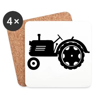 Farm tractor for the farmer - Coasters (set of 4) - white - Front
