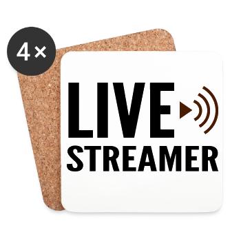 Streamer Live-Streamer - Untersetzer (4er-Set) - Weiß - Vorne