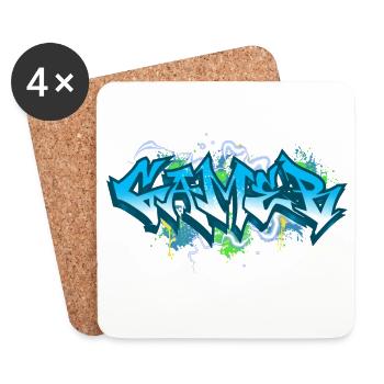 Gamer - Untersetzer (4er-Set) - Weiß - Vorne