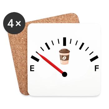 Gauge Car Coffee Humor Funny Coffee Gift Coffee - Coasters (set of 4) - white - Front