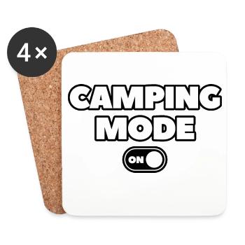 Camping mode on - Dessous de verre (lot de 4) - blanc - Devant