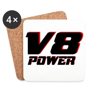 V8 - Coasters (set of 4) - white - Front
