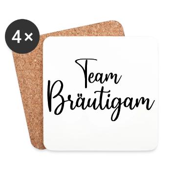 Team Bräutigam JGA Junggesellenabschied - Untersetzer (4er-Set) - Weiß - Vorne