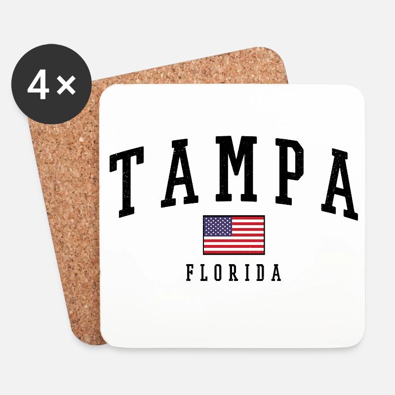 Tampa Florida - Untersetzer (4er-Set) - Weiß
