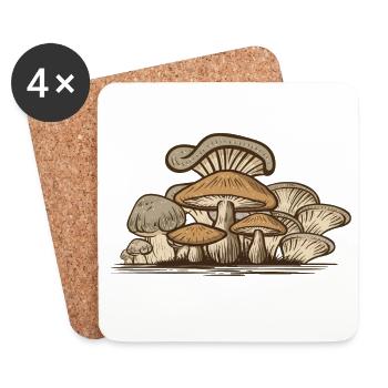 Pilze Pilzsammler Natur Mushrooms Spruch - Untersetzer (4er-Set) - Weiß - Vorne