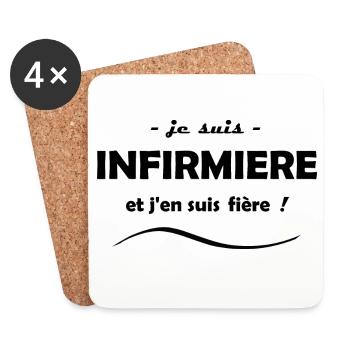 je suis infirmière - Dessous de verre (lot de 4) - blanc - Devant
