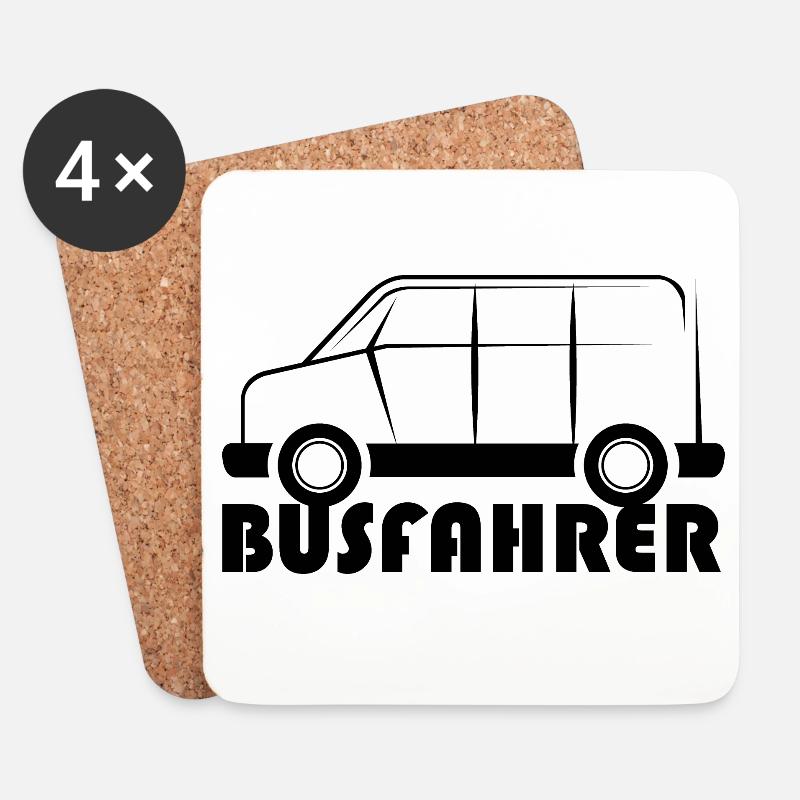 busfahrer bus auto van suv symbol Logo icon Grafik - Untersetzer (4er-Set) - Weiß