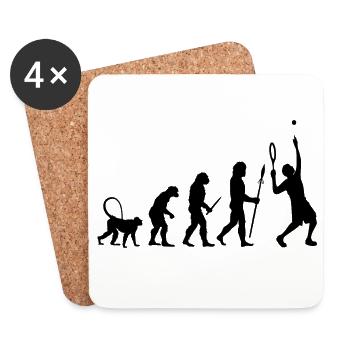 Evolution eines Tennisspielers - Untersetzer (4er-Set) - Weiß - Vorne