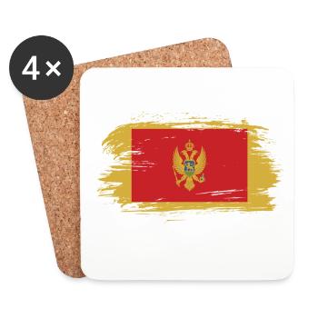 Montenegro Vintage Flagge - Untersetzer (4er-Set) - Weiß - Vorne