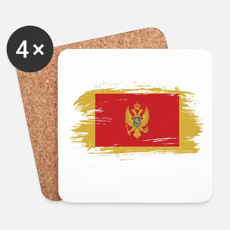 Montenegro Vintage Flagge - Untersetzer (4er-Set) - Weiß