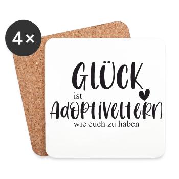 Adoptiert Adoptiveltern Adoption Familie Geschenk - Untersetzer (4er-Set) - Weiß - Vorne
