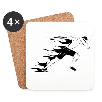 Läufer Symbol Illustration Sprinter Grafik icon - Untersetzer (4er-Set) - Weiß - Vorne