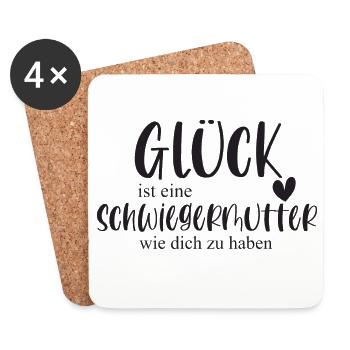 Schwiegermutter Schwiegermama Geschenk Danke - Untersetzer (4er-Set) - Weiß - Vorne