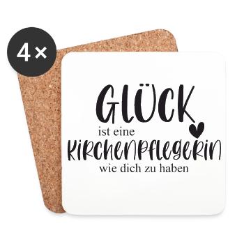 Kirchenpflegerin Kirche Ehrenamt Bedanken Geschenk - Untersetzer (4er-Set) - Weiß - Vorne