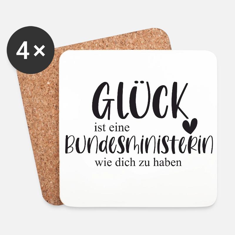 Bundesministerin Politik Geschenk Danke - Untersetzer (4er-Set) - Weiß