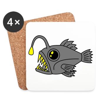 Poisson-grenouille Poisson-lanterne Poisson d’eau profonde Poisson lumineux - Dessous de verre (lot de 4) - blanc - Devant