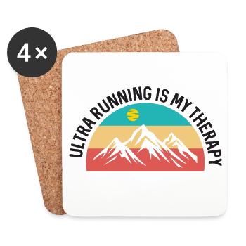 Ultra Running is My Therapy - Coasters (set of 4) - white - Front