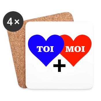 TOI MOI COEUR - Dessous de verre (lot de 4) - blanc - Devant