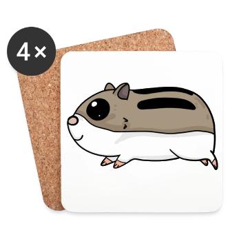 Rongeurs hamsters - Dessous de verre (lot de 4) - blanc - Devant
