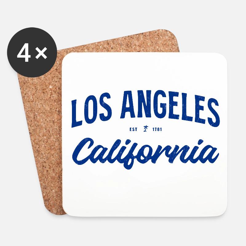 Los Angeles Kalifornien Retro Script - Untersetzer (4er-Set) - Weiß