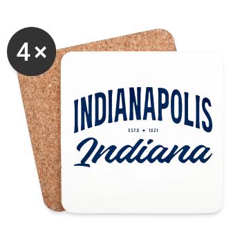 Indy Vintage Indianapolis Script - Untersetzer (4er-Set) - Weiß - Vorne