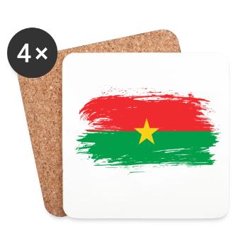 Burkina Faso flag - Coasters (set of 4) - white - Front