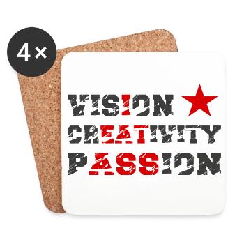 Vision Creativity Passion I Eat Ass Funny Meme - Untersetzer (4er-Set) - Weiß - Vorne