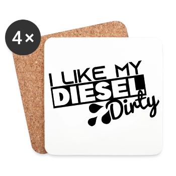I Like My Diesel Dirty - Funny Dirty Diesel Car - Coasters (set of 4) - white - Front
