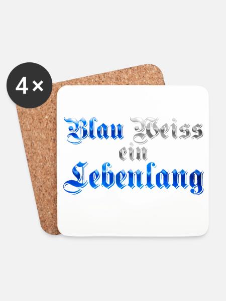 Blau Weiss ein Lebenlang - Untersetzer (4er-Set) - Weiß