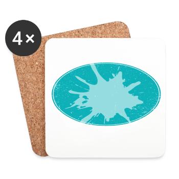 Oval Flash Background schmutzing - Coasters (set of 4) - white - Front