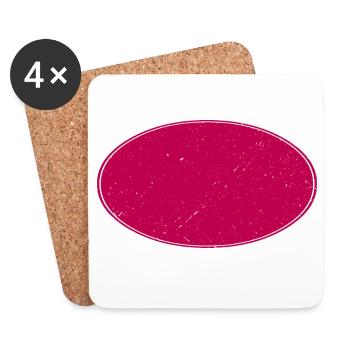 Ovaler Background schmutzig weinrot - Untersetzer (4er-Set) - Weiß - Vorne