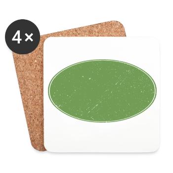 Oval background dirty green - Coasters (set of 4) - white - Front